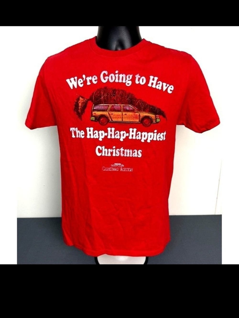Fruit of the Loom Red Graphic Crewneck Holiday Tee